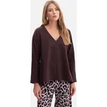 Úpletový top s výstřihem do V B304 Barva: Tmavě Hnědá, Velikost: M