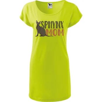 DOBRÝ TRIKO Dámské tričko/šaty Sphynx mom Velikost: XL, Barva: Limetková