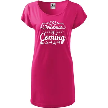 Dámské tričko DOBRÝ TRIKO Dámské tričko/šaty Christmas coming Velikost: 2XL, Barva: Purpurová