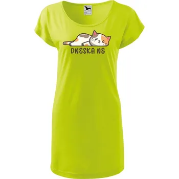 Dámské tričko DOBRÝ TRIKO Dámské tričko/šaty s potiskem Dneska ne Velikost: XL, Barva: Limetková