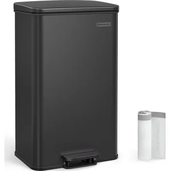 Odpadkový koš Kuchyňský odpadkový koš 40 l s 15 sáčky | černý