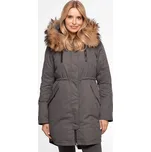 Šedá dámská zimní péřová parka BLH 211046 FX - Grey Velikost: 3XL