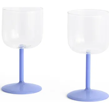Sklenice HAY Sklenice na víno Tint Clear/Jade Light Blue – set 2 ks