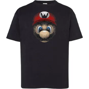 Chlapecké tričko detske-levne-bavlnene-tricko-potisk-super-Mario Barva: Black -černá, Dětská bavlněná trička JHK: L