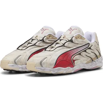 Pánská fitness obuv Pánské boty PUMA INHALE DISTRESSED 40453202 ALPINE SNOW/FOR ALL TIME RED EU 40,5 (UK 7)