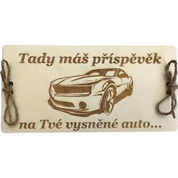 Obálka Dřevěná dárková obálka - Automobil