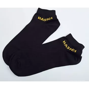 Pánské ponožky Ponožky - černé bavlněné s nápisem HASIČI kotníkové - 45-46