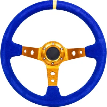Tuning Sportovní volant WRC Rally modrý/zlatý střed 350 mm