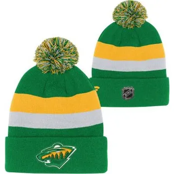 Čepice Outerstuff Dětská zimní čepice Minnesota Wild NHL Cuffed Beanie With Pom