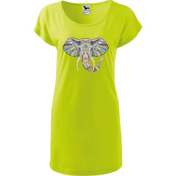 Dámské oblečení DOBRÝ TRIKO Dámské tričko/šaty Hlava slona Velikost: 2XL, Barva: Limetková
