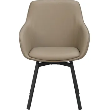 Jídelní židle Rowico Čalouněné jídelní křeslo, kovové nohy, otočné, Alison Barva: Béžová