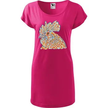 Dámské tričko DOBRÝ TRIKO Dámské tričko/šaty Hlava kohouta Velikost: XL, Barva: Purpurová