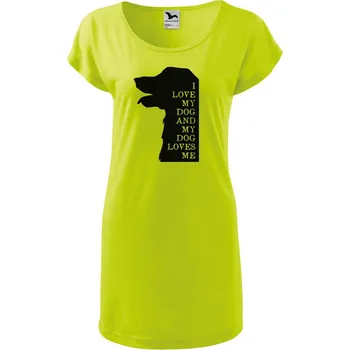 Dámské oblečení DOBRÝ TRIKO Dámské tričko/šaty I love my dog Velikost: 2XL, Barva: Limetková