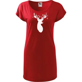 Dámské tričko DOBRÝ TRIKO Dámské tričko/šaty s vánočním potiskem jelena Velikost: 2XL, Barva: Limetková