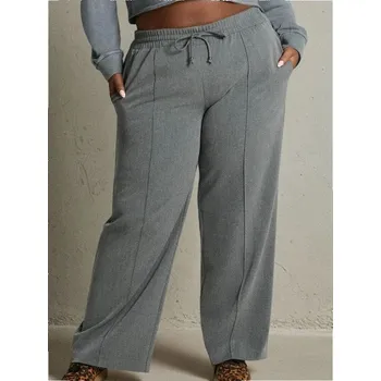 Dámské kalhoty Sinsay - Kalhoty wide leg - šedá - 745FJ-9MM - 745FJ-9MM-3XL