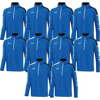 Saller SQUAD50 10 x Tréninková mikina BARVA: 105 modrá-černá-bílá, Velikost: XXL Set 10 ks pro týmový trénink – funkční mikina se zipem a sportovním designem