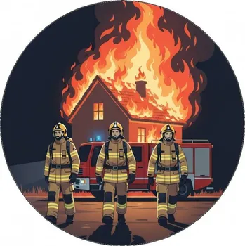 Jedlá dekorace na dort Jedlý papír hasič u požáru grafika 19,5 cm - Pictu Hap