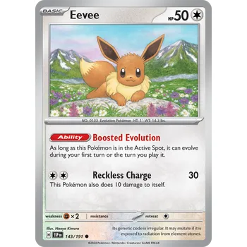 Karetní hra Eevee 143/191 - Surging Sparks Typ karty: Reverse Holo