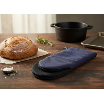 Chňapka Kuchyňská bavlněná rukavice se silikonovou chňapkou BASIC II. 1 ks, modrá, 100% bavlna 15x33 cm