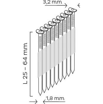 Hřebík KMR-BEA Hřebík typ SKDA průměr 1,8 mm ( BeA SKDA ) pro přístroj SKDA664-G648E (KMR3884), (12100705) Varianta: SK DA 32 GALV