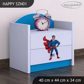 Dětský pokoj Dětský noční stolek SUPERMAN - TYP 1, modrý