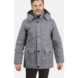 Šedá pánská zimní bunda s kapucí PKH 91C7272 H - Grey Velikost: M