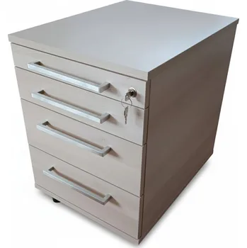 Zásuvkový kontejner PRACUJ ZDRAVĚ Kancelářský zásuvkový kontejner Akacie Lakeland korpus a dvířka Akacie Lakeland