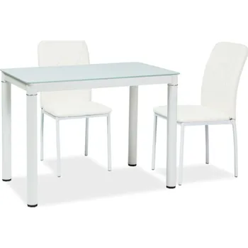 Jídelní židle Skleněný stůl Galant Bílý 100x60 cm