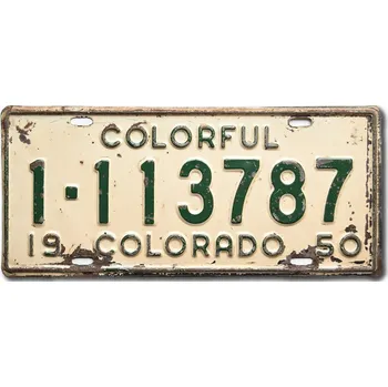Plechová cedule Americká SPZ Colorado 1950 Colorful 1-113787