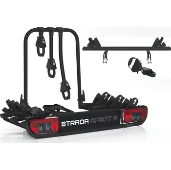 Auto-moto Atera Strada Sport M3 + adaptér pro 4. kolo - nosič na tažné zařízení pro 4 kola (černý)