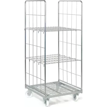 KLEC 2/2, 2-boký, 2x police, klecový vozík 1665x710x805 mm, galvanická ocel