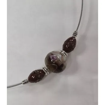 Náhrdelník Náhrdelník na lanku s vinutkami - hnědá (do vyprodání zásob)