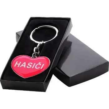 Klíčenka, přívěšek srdce s nápisem HASIČI