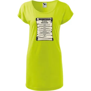 Dámské oblečení DOBRÝ TRIKO Dámské tričko/šaty Pivní přikázání Velikost: 2XL, Barva: Limetková