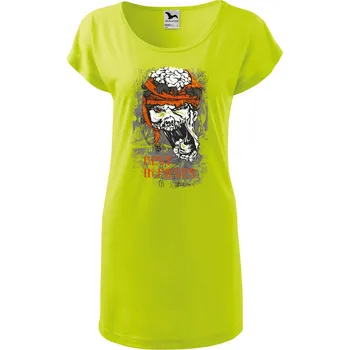 Dámské oblečení DOBRÝ TRIKO Dámské tričko/šaty Rest in pieces Velikost: XL, Barva: Limetková