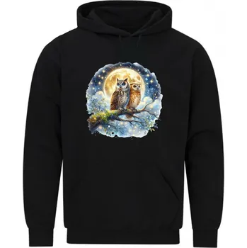 Pánská mikina Pánská mikina Výr velký a Puštík obecný Strážci hvězd (Velikost: 5XL, Barva: Černá)