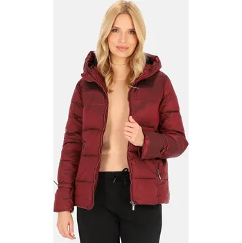 Dámská cargo bunda Vínová dámská přechodová prošívaná bunda BLH 220043 F - bordo Velikost: 3XL