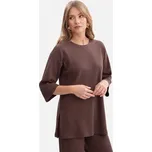 Žebrovaný úpletový top B301 Barva: Hnědá, Velikost: S