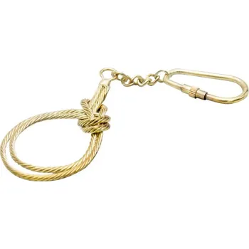 Mosazný přívěsek na klíče s dvojitým uzlem - zlatý