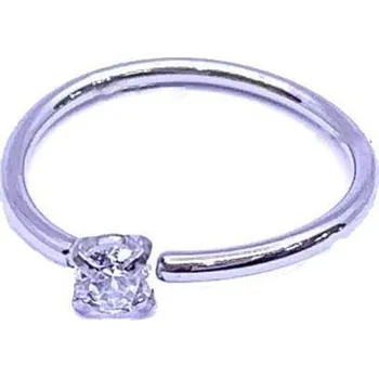 Piercing Ocelový piercing do ucha kroužek se zirkonem