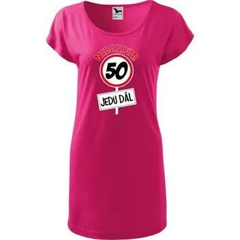 Dámské tričko DOBRÝ TRIKO Dámské tričko/šaty Nebrzdím 50 Velikost: XL, Barva: Purpurová