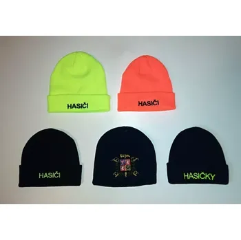 Čepice Hasičská zimní čepice, pletený kulich - žlutá NEON