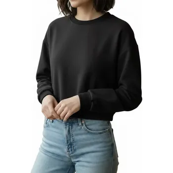 Dámská mikina Dámská krátká crop mikina-černá