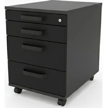 Zásuvkový kontejner PRACUJ ZDRAVĚ Kancelářský zásuvkový kontejner černý černá hladká 190 PE