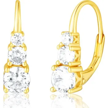 Náušnice Pozlacené stříbrné náušnice se zirkony