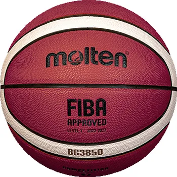 Basketbal Molten molten b7g3850 Basketbalový míč značky Molten ze syntetické – umělé kůže, příjemný při uchopení. Míč je z velice odolného měkkčenného materiálu, homologovaný FIBA, určený pro výkonnostní sport. Velikost 7, určena pro chlapce od 12-ti let a muže.