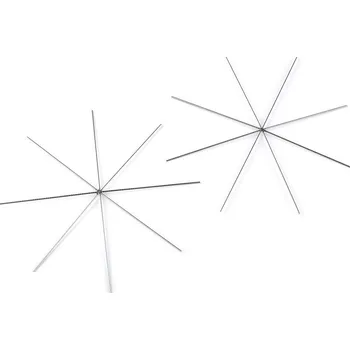 Vánoční dekorace Vánoční hvězda / vločka drátěný základ na korálkování Ø10 cm platina 50 ks