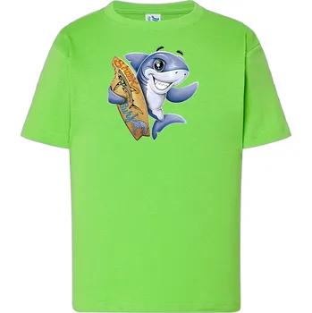 detske-levne-bavlnene-tricko-potisk-zralok_surfar Barva: Lime - limetková, Dětská bavlněná trička JHK: XL