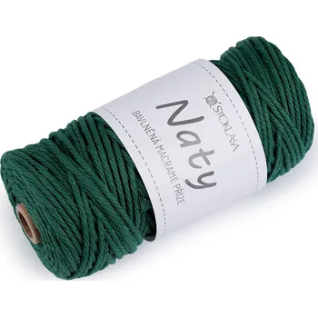 Příze Bavlněná pletací příze macrame Naty Ø3 mm rozčesávací