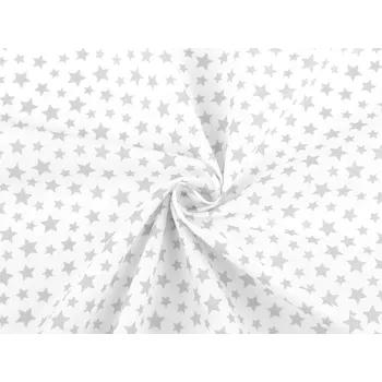 Bavlněná látka / plátno hvězdy, barva 1 (360) bílá